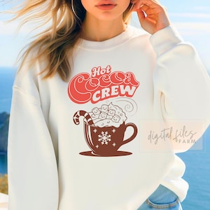 Hot Cocoa Crew SVG PNG, Winter Svg, Merry Christmas Svg, Holiday Christmas Cookies Svg, Coffee Mug Svg, Marshmallows Svg, Winter comfort svg