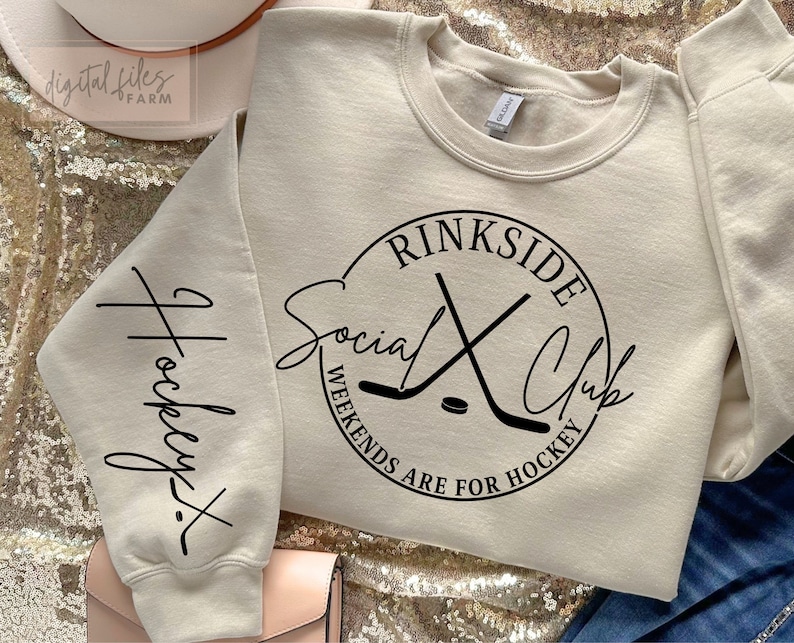Hockey Mom SVG, Sleeve Hockey SVG Rinkside Social Club, Hockey Shirt SVG, Hockey Season, Hockey Decor, Hockey Mom Shirt Svg, Sports Mom Svg