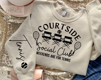 Tennis Mom SVG, Tennis Svg, Courtside Social Club Svg, tennisshirt svg, tennisseizoen, Cheer Tennis Mom Shirt Svg, liefde tennisshirt svg