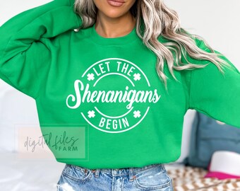 Låt upptågen börja svg, St. Patricks Day svg, Shamrock svg, irländsk svg, St. Patricks Day skjorta svg, upptåg svg-filer för Cricut