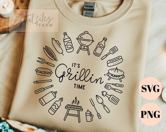 SVG para churrasco, É hora de grelhar! SVG e PNG, Camiseta engraçada para churrasco em SVG, SVG para o Dia dos Pais, Churrasco em família, Camiseta para o Dia dos Pais em SVG, Churrasco de verão