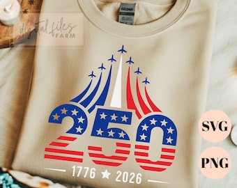 SVG PNG del 250 aniversario de Estados Unidos, 250 aniversario de EE. UU., diseño gráfico del 4 de julio, SVG del 250 aniversario de EE. UU., SVG del semiquincentenario, PNG del 4 de julio