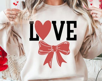 Love Heart Bow SVG, Valentine's Day Cut File (Digital Download