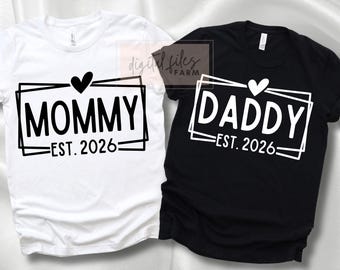 Mommy and Daddy SVG, PNG, Mom Svg, Dad Svg, Pregnancy Announcement Svg, Dad and Mom Svg, Mother Father Svg, Mama Svg, Svg Shirt Design