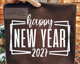 Feliz Año Nuevo SVG, 2027 SVG, Equipo de Año Nuevo, Diseño de camisa SVG de Nochevieja, Archivo de corte SVG de Feliz Año Nuevo, Fiesta divertida de Año Nuevo, Nochevieja