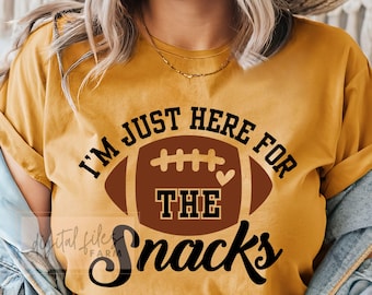 Football Svg, I'm Just Here for the Snacks Svg, Funny Football Svg, Super Bowl Svg, Football Mom Svg, Football Season Shirt Svg Cut Files