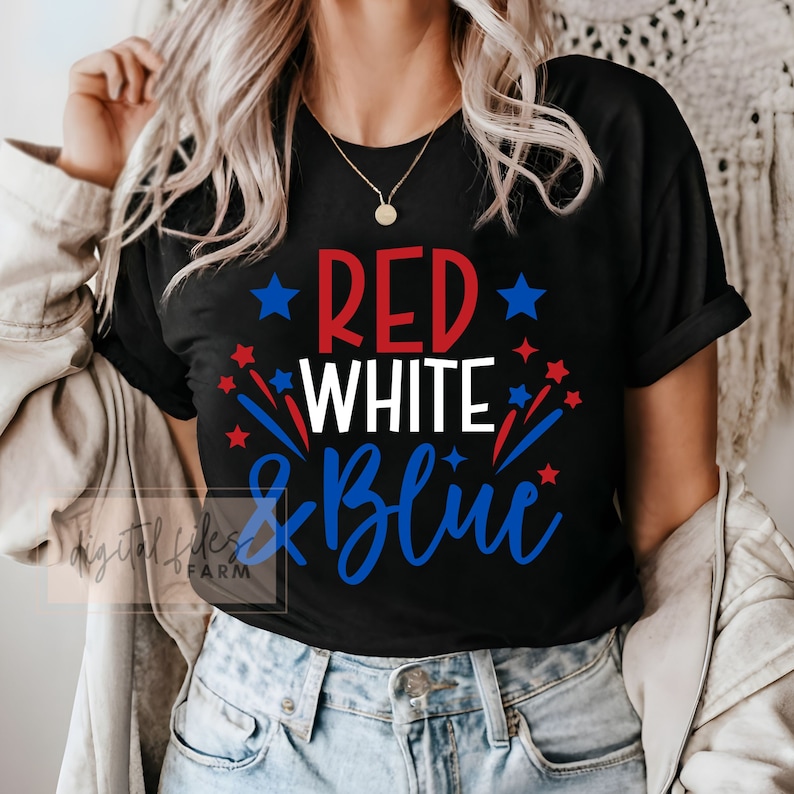 Red White & Blue Svg, 4th of July Svg, USA Svg, 4th of July Svg Designs, Independence Day Svg, American shirt svg, Svg files for cricut