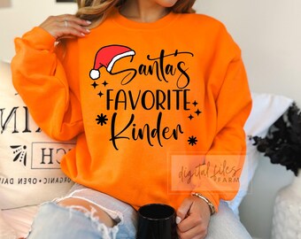 Christmas SVG, Santas Favorite Kinder Svg, Santas Kinder Svg, Kinder Svg, Christmas Teacher Shirt Svg, Christmas Holiday Party Svg