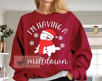 Christmas svg, I'm having a meltdown SVG, Winter Svg, Snowman Svg, Funny Christmas Shirt Svg, Snowman Christmas svg files, Winter shirt Svg