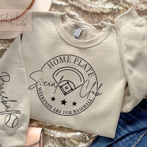 Baseball SVG, Baseball Mom SVG, Home Plate Social Club, Sleeve Baseball Shirt Svg, Baseball Season Svg, Baseball Family Shirt Svg Cut file