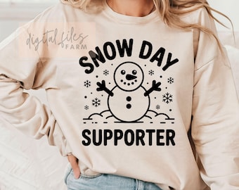 Winter SVG PNG, Snow Day Supporter Snowflake Funny Teacher Christmas Pajamas Shirt Design