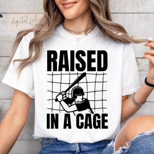 Baseball SVG, Baseball Mom Svg, Raised In A Cage Svg, Baseball Training Batter Catcher Pitch Svg, Funny Baseball Mom Shirt Svg Cut File