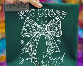 Blessed St Patricks Day Bow, Christian SVG PNG (digitale download)