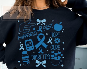 Diabetes Awareness SVG PNG: Blue Ribbon Design (Digital Download)