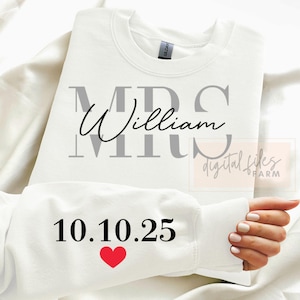 Bride and Groom SVG PNG, Blank Mrs and Mr Couple Svg, DIY Couple Anniversary Design Template, Add Your Own Name and Date image 5