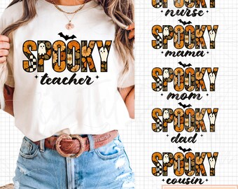 Spooky Halloween PNG Bundle: Retro Ghost Designs (Digital Download, 4000x4000 px)