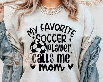 Soccer Mom Svg, Png, Mój ulubiony piłkarz nazywa mnie mamą Svg, Soccer Mom Shirt Svg Designs, Soccer Svg, Soccer Season Svg Pliki do cięcia