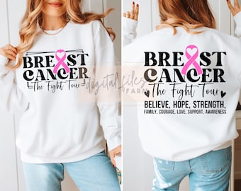 Breast Cancer Awareness Svg, Breast Cancer The Fight Tour Svg, Breast Cancer October Svg, Breast Cancer Svg, Pink Ribbon, Support Awareness