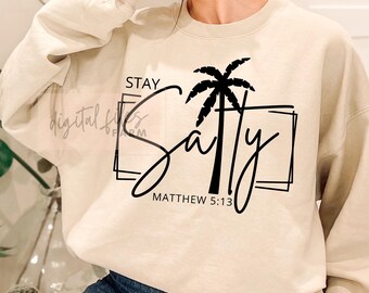 Stay Salty Beach SVG: Summer Shirt PNG Design (Digital Download)