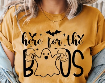 Here for the Boos SVG PNG, Halloween Svg, Funny Halloween Svg, Boo Svg, Cute Halloween Shirt Svg Design, Spooky Vibes Svg, Halloween Mom Svg