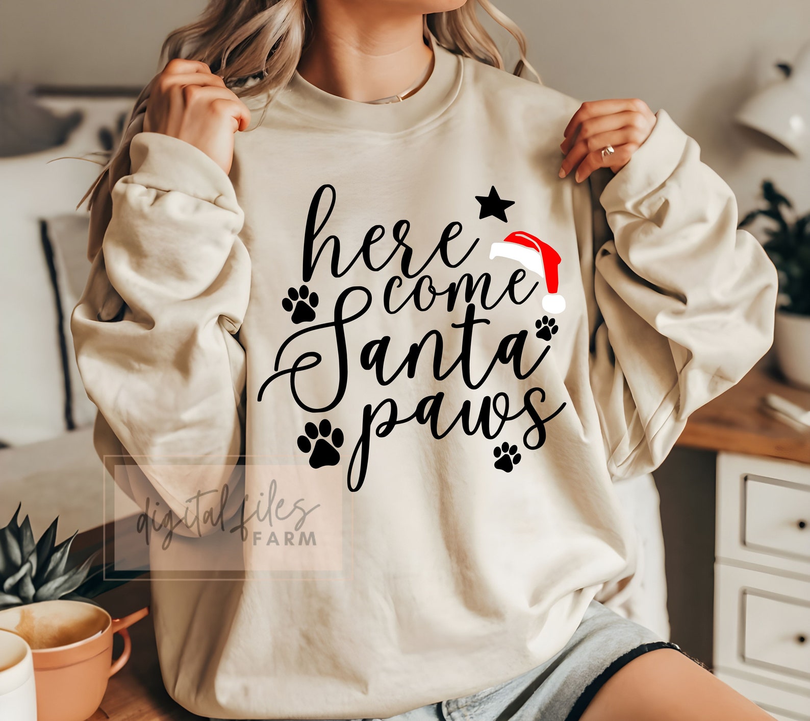 Chirstmas Svg, Here Comes Santa Paws Svg, Santa Paws Svg, Dog Christmas ...