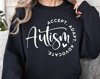 Autism Awareness Svg, Accept, Adapt, Advocate Svg Png, World Autism Day, Be Kind Quote svg, Mental Health svg, Teacher Svg files for cricut