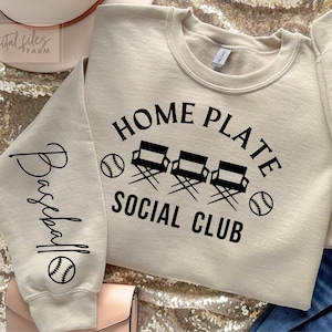 Baseball Softball Mom SVG, Baseball Softball SVG, Home Plate Social Club, Baseball Softball Sleeve Shirt Svg, Baseball Softball Season Svg