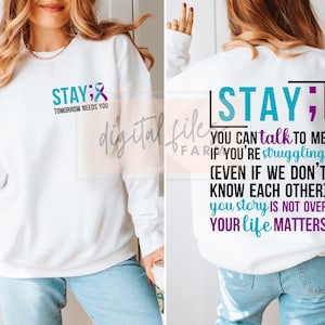 Suicide Prevention Awareness SVG PNG, Stay National Suicide Prevention, Awareness Svg, Suicide Prevention Week Shirt Svg, Ribon Awareness