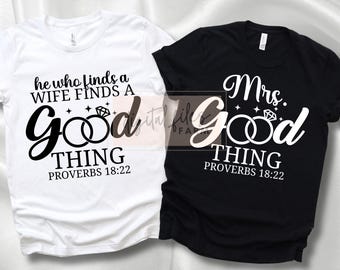 Husband and Wife Wedding SVG PNG: Couple Shirt Design (Digital Download)