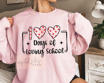100 Days of School SVG, Back to School Shirt PNG Design(Digital Download)