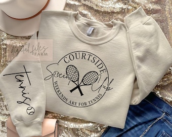Tennis Mom SVG, Tennis Svg, Courtside Social Club Svg, Tennis Sleeve shirt svg, tennisseizoen, Cheer Mom Shirt Svg, Love Tennis shirt svg