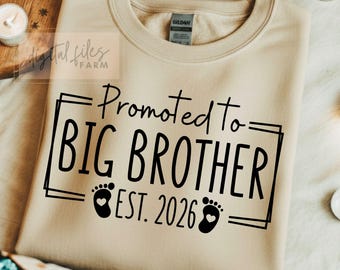 Promoted to Big Brother SVG PNG, Baby Announcement (Digital Download)