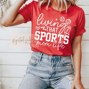 Hockey Mom Svg, Living That Sports Mom Life Svg, Sports Mom Svg, Mom Sports Svg, Mom Shirt Svg, Sports mom life svg, Hockey Shirt Svg Files