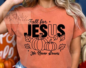 Fall For Jesus SVG: christelijk herfstshirtontwerp (digitale download)