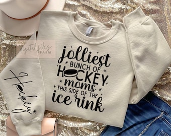 Hockey Svg, Jolliest bunch of hockey moms This side of the ice rink Shirt Svg Files, Christmas Hockey Moms SVG, Christmas Hockey Mom SVG