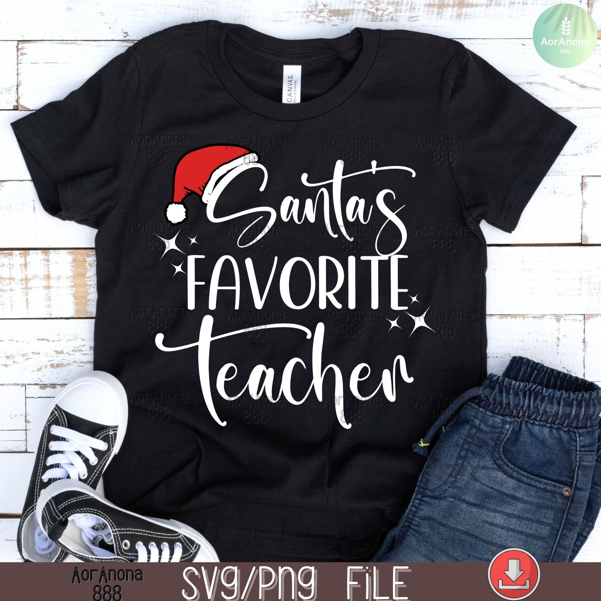 Santa's Favorite Teacher Svg Teacher Svg Christmas Svg - Etsy