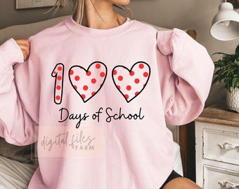 100 Days of School SVG: Teacher Shirt PNG Design (Digital Download)