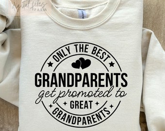 Promoted to Great Grandparents SVG PNG for Crafts, New Great Grandmother Design, Ready to Use