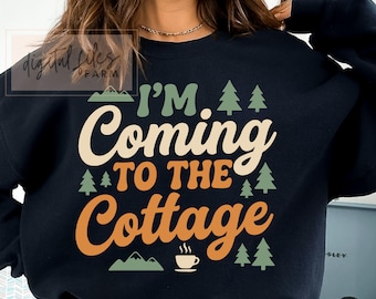 I'm Coming to the Cottage SVG PNG, Hockey Quote Png, Outdoors Hookey Heated Rivalry Summer Vacation Png, Hockey Romance, Hockey Couple SVG