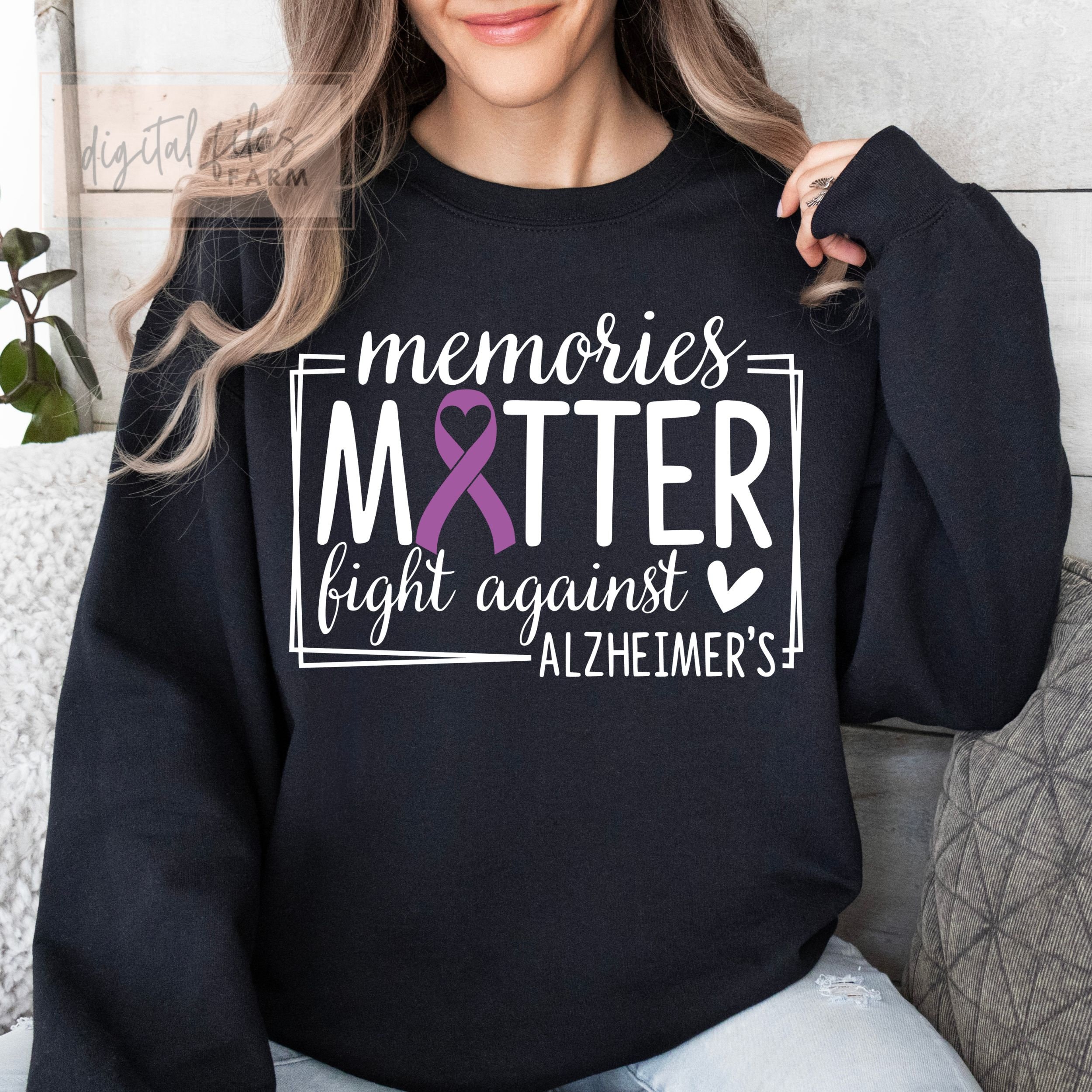 Alzheimer's & Brain Awareness Svg, Memories Matter Fight Against Alzheimers, Awareness, Ribbon Awareness, Cancer Awareness, Feather Cancer