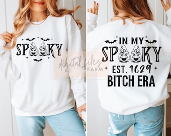 In My Spooky Bitch Era SVG, Halloween Svg, Spooky Svg, Sleeve Shirt Svg, Halloween Vibes, Spooky Bitch Svg, Halloween Shirt Design, Fall Svg