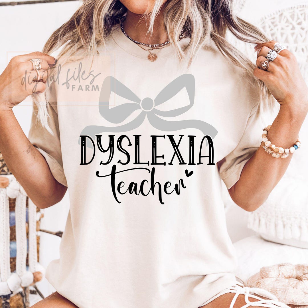 Dyslexia Teacher SVG: Awareness Ribbon, Coquette Bow Design (digital ...