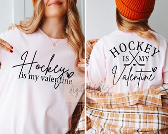 Hockey Valentine SVG, Trendy Shirt PNG Design (Digital Download)