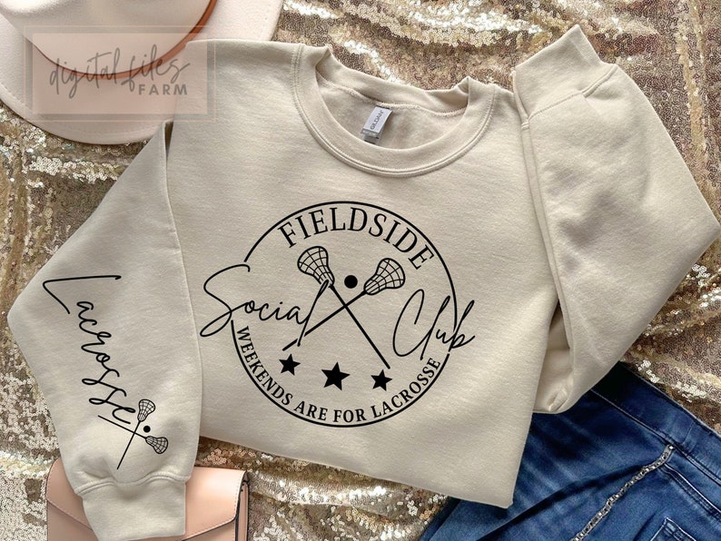 Lacrosse Mom SVG, Fieldside Social Club, Lacrosse SVG, Sleeve Lacrosse Shirt SVG, Lacrosse Season, Custom Lacrosse Svg, Custom Lacrosse Svg