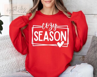 Temporada acogedora Svg, Otoño Svg, Moderno Svg, Otoño Svg, Clima de suéter, Hola Otoño Svg, Letrero de otoño Svg, Diseño de camiseta de otoño, Archivo de corte Svg de invierno