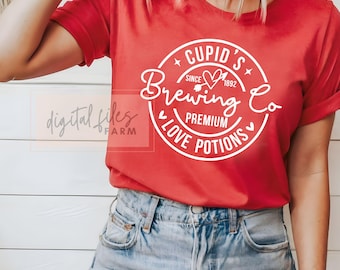 Valentine Svg, Cupids Brewing Company SVG, Valentijnsdag grappig shirt Svg, Hello Valentine Svg, liefde Svg, hart Svg, Be Mine Svg, Cupido Svg