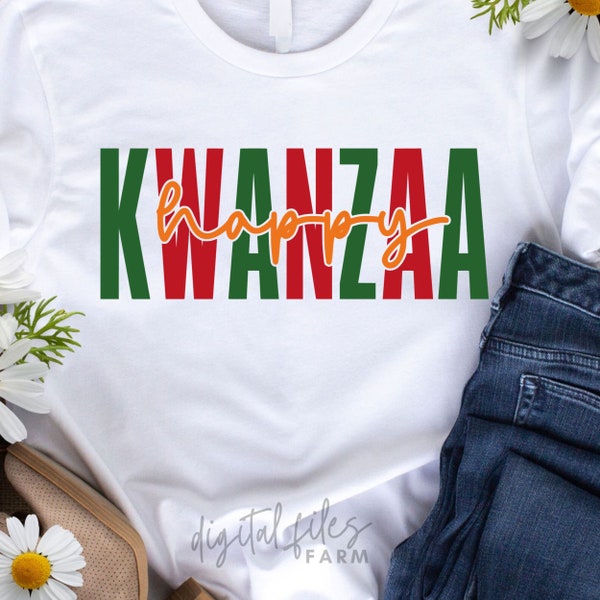 Happy Kwanzaa SVG, Christmas holiday svg, Happy Kwanzaa Shirt, Melanin svg, History svg, Africa Celebration Svg Design Svg files for cricut
