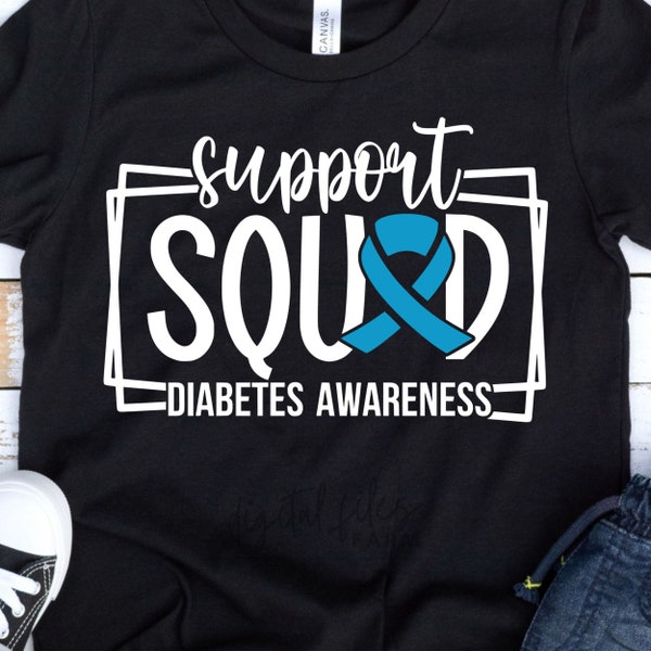 Support Squad Diabetes Awareness Svg, Blue Ribbon Svg, Diabetes Svg, November Svg, Diabetes Awareness, We Wear Blue Svg files for cricut