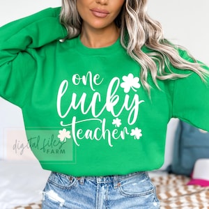 One Lucky Teacher Svg, PNG, St Patricks Day Svg, St Pattys School Svg, St Patricks Day Teacher Shirt Svg, Teacher Svg, St. Pattys Svg Files