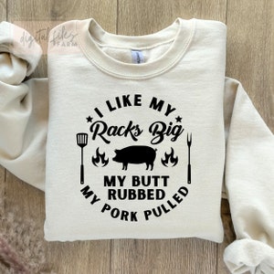 BBQ Svg, I Like My Racks Big BBQ Svg, Butt Pork Quote, Dad Svg, Funny Barbecue, Funny Grill Shirt Svg, Fathers Day Shirt Svg, BBQ Apron Svg
